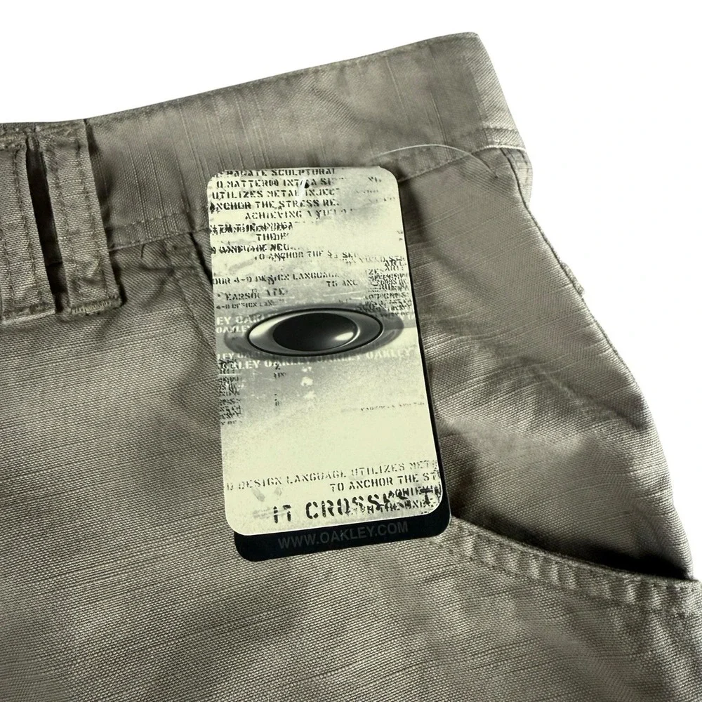 OAKLEY Shorts Mens 38 Khaki Fingerprint 2.8 Loose Fit Y2K Skate Golf 2006 NEW - Picture 10 of 13